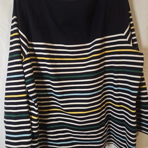 Talbots Womens Long Sleeve Multicolor Striped Top Size 2X - Picture 5 of 7